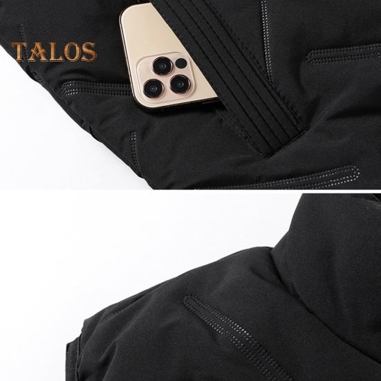 Gilet da uomo con collo alto, senza maniche, chiusura lampo, gilet invernale con tasche, tinta unita, imbottitura spessa, cappotto in cotone