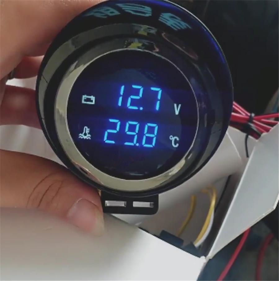 12V/24V LCD Voltmeter with Water Temp Gauge