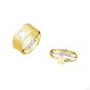 Fashion Hollow Matching Rings Set for Teen Girls Mens Engagement Adjustable Open Punk Jewelry