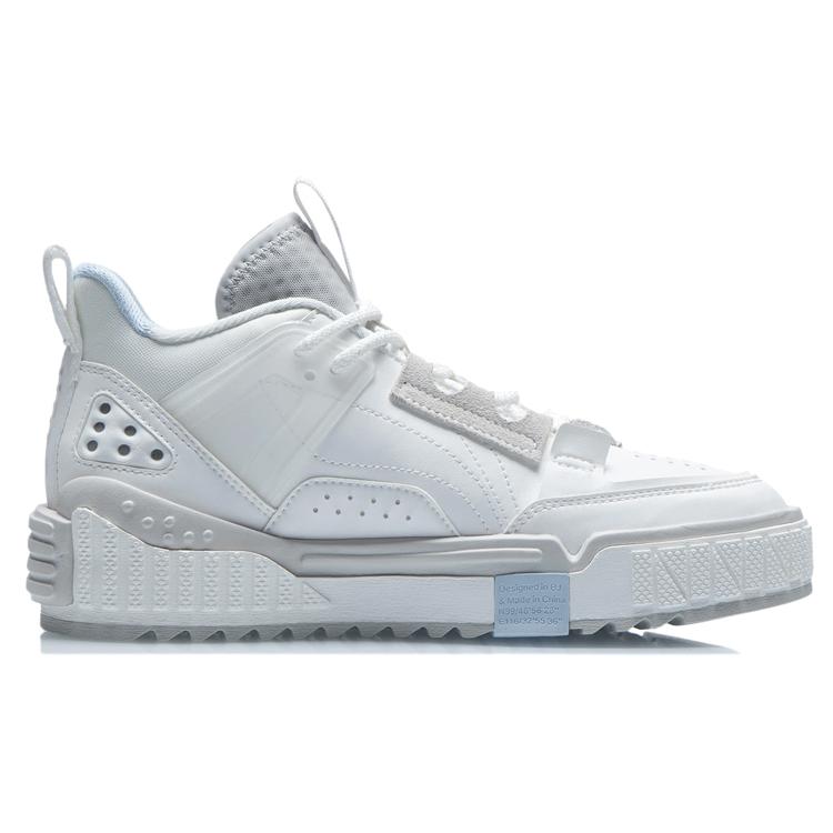 Li Ning NO.258 New Journey Non slip Lightweight Mid top Skateboard Shoes Women's Blue AGCR312-2