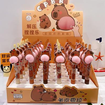 Kawaii Capybara Cartoon Butt Gel Stifte 0,5 Mm Nette Lustige Kugelschreiber Schreibwaren Presse Stifte Kinder Spielzeug Geschenk