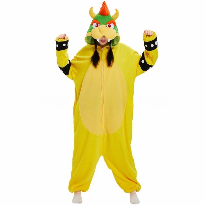 Anime Kigurumi Pyjamas Halloween Onesies For Adults Cartoon Koopa Pajama Cosplay Party Costume Women Jumpsuit Homewear