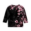 Children's 3/4 Sleeve Tops Casual Print T Shirt Round Neck Pullover Blouse