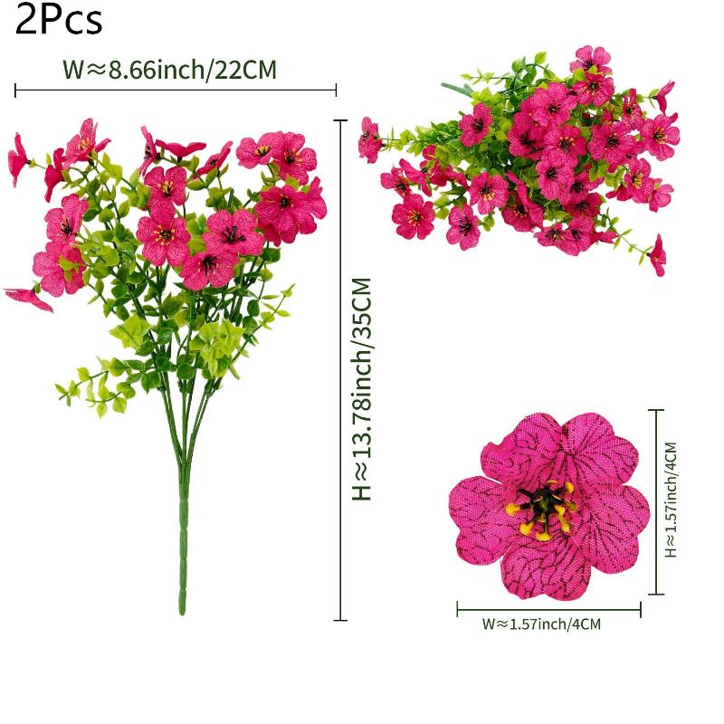 

2Pcs Artificial Violet Flowers Fake Plants Bouquet For Home Garden Wedding Decoration Indoor Outdoor DIY Bonsai Bouquet Decor рожевий червоний колір