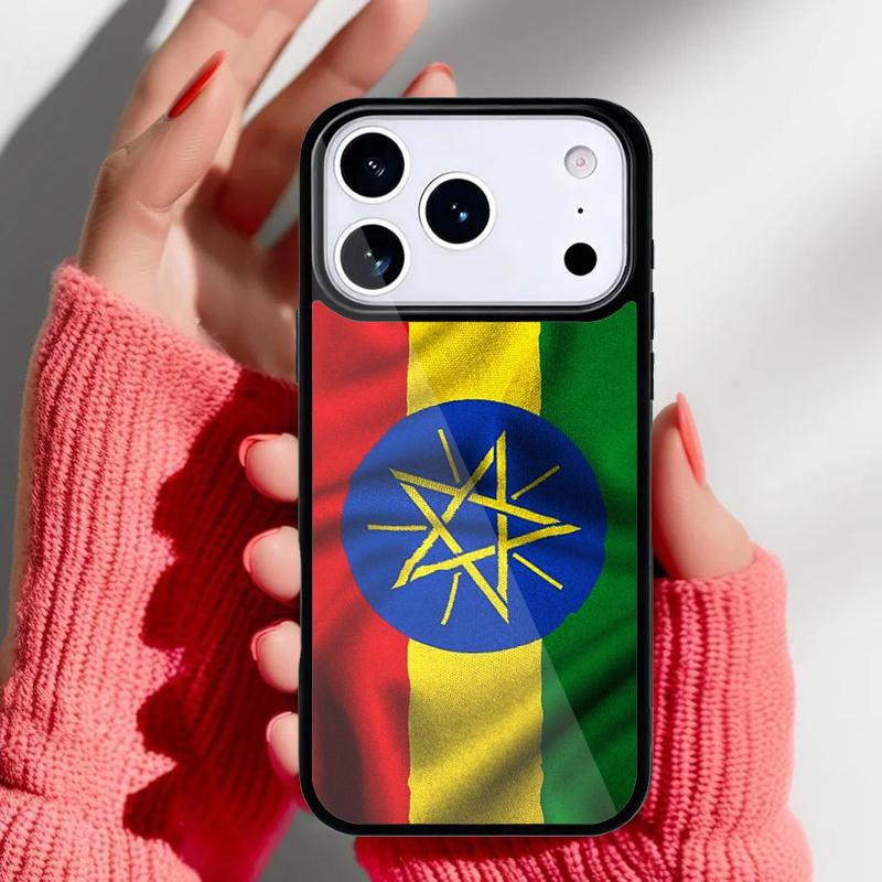 Ethiopia Flag Phone Case for iPhone 17 16 15 14 13 Pro Max Back Cover for 12 11 Pro Coque