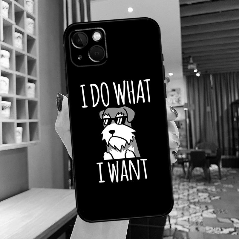 

Cartoon Schnauzer Dog Phone Case For iPhone 16 17 Pro Max 15 14 13 11 12 Pro Max mini 15 16 Plus 16e 17 Air Cover iPhone 17Pro MAX