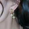 Fashionable Double-sided Star-shaped Earrings Shiny Studded Rhinestones Pendant Earrings Star Eardrop Gifts