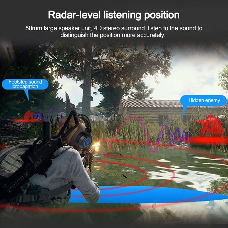 Gaming Headphones HiFi 9D Surround Sound Stereo Earphones Wired Microphone Headset USB Colorful Light PC Laptop Headse for Laptop/PC/Mobile/PS4/Xbox