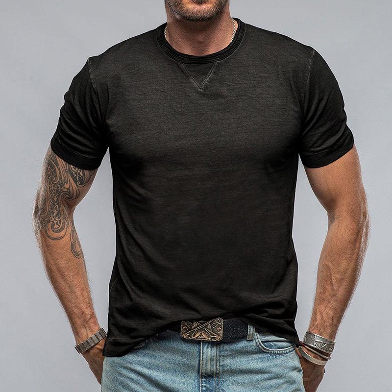 

Men s Short Sleeve T Shirts Fit Soft Athletic T-shirt Moisture Wicking Casual Tee Tops Crew Neck Solid Summer Breathable Lightweight T-shirts for Men XXL чорний