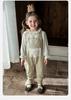 Trendig Koreansk Mori-stil Blommig Jumpsuit och Spets Tvådelat Set för Små Flickor