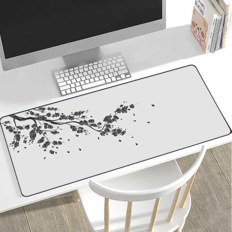 Fresh Cherry Blossom Chinese Trend Style Mouse Pad Extra-large Thickened Office and Study Pad Japanese Non-slip Desk Mat