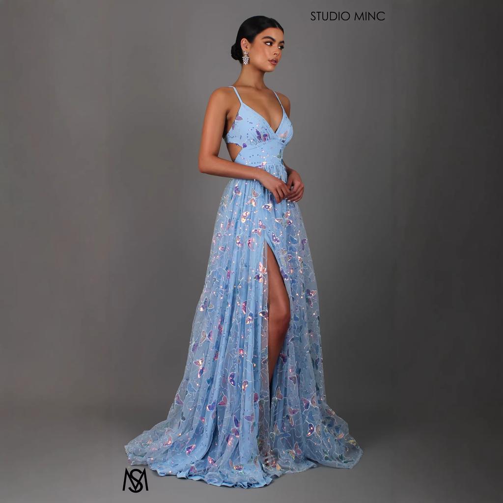 Mode Hosenträger Hosenträger Blitz Bankett Veranstaltung Atmosphäre Skinny Langes Kleid Abendkleid