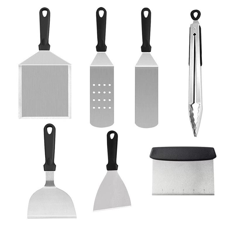 Outdoor BBQ Tools Set 19-piece Stainless Steel BBQ Grill Cooking Shovel Frying Shovel Portable