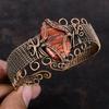 Red Snakeskin Jasper Cuff Bracelet Copper Wire Wrapped Adjustable Bangle Handmade Gemstone Bangle Copper Jewelry Flower Bangle Gift For Him