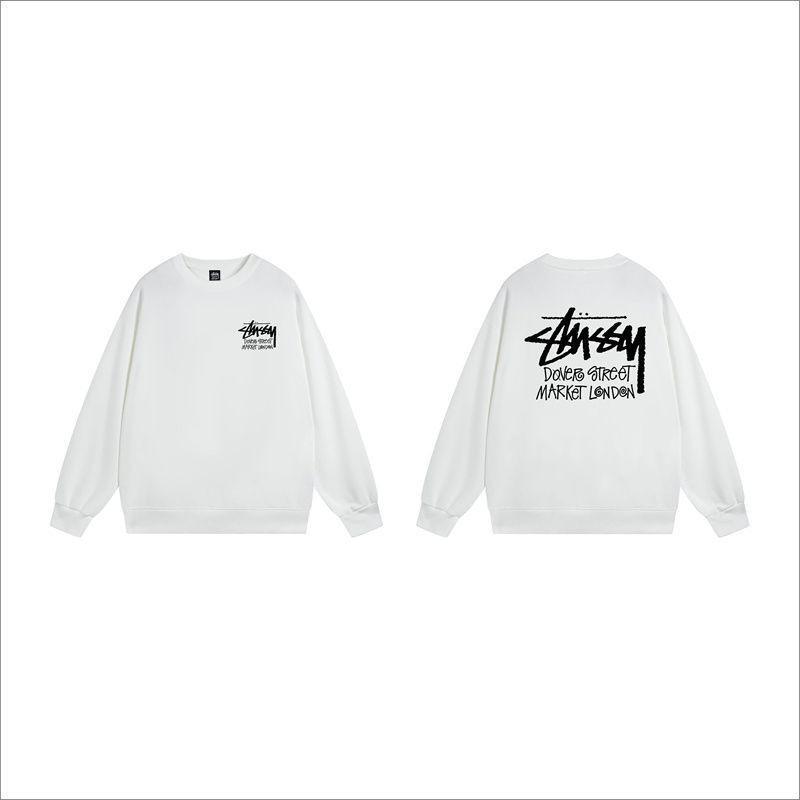 Sudadera Unisex con Estampado Stusy de Algodón Puro con Cuello Redondo - Estilo Moderno, Holgado y Casual