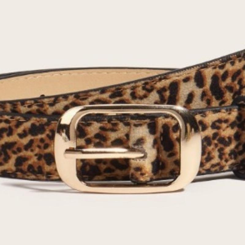 Belt Women's Instagram Style New Korean Version Versatile Fashion Decoration Jeans Retro Leopard Print Thin Belt Women