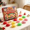 Feiertags-Geschenkbox Weihnachten Cartoon Knödelbox, Xmas Adventskalender mit 24 Stressabbau-Spielzeug Quetschspielzeug, Tage Countdown Gedämpfter Brötchen