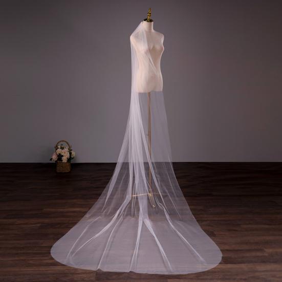 Bridal Veil Mesh Design Extra Long Wedding Veil Stunning Hairstyle Veil Scalp-friendly Soft Drooping Bridal Veil