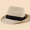 Men's Summer Visor Straw Hat Couple Straw Jazz Hat Korean Version Hat Women's Sun Beach Hat Parent-child Model