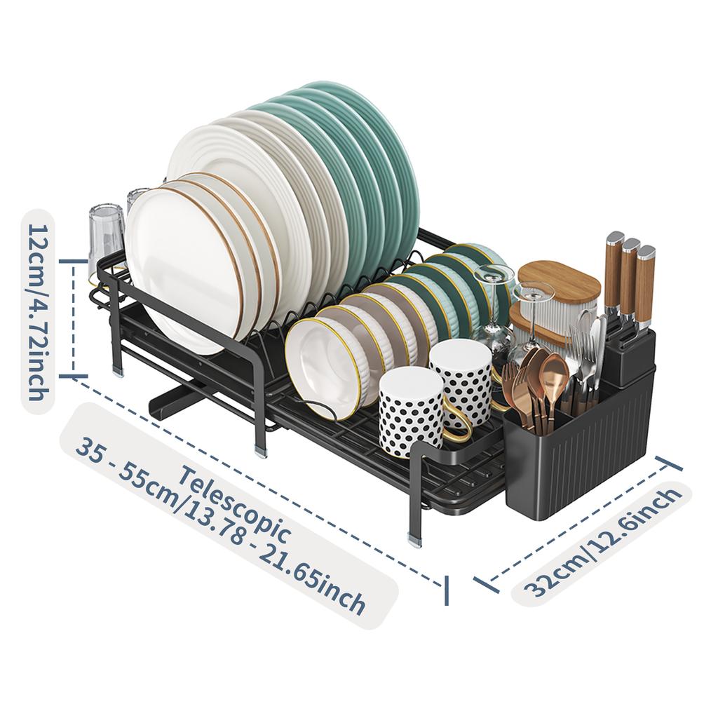 Expansion Dish Storage Rack,Kitchen Dish Rack with Drained set,Kitchen Organizer storage,Metal Storage Rack for Tableware