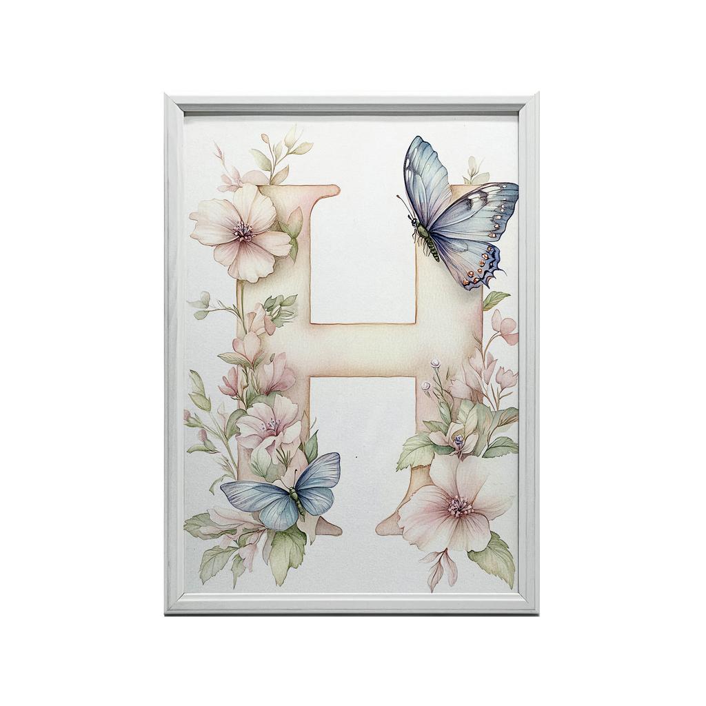 H Jak Harmonia - Plakat Kwiatowy Dla Dzieci H Jak Harmonia - Plakat Kwiatowy Dla Dzieci, 50X70 Cm, Rama Drewniana Ciemny Brąz, Papier Matowy 230 Gsm