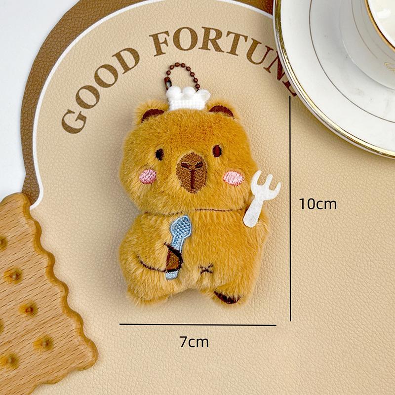 

Kawaii плюшевый брелок-подвеска Capybara милый мультяшный брелок-подвеска Capybara еда креативный рюкзак украшения аксессуары подарки A3