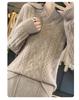 Seven-Stitch Thick Cable Knit Wool Sweater - Warm 3D Design for Autumn/Winter