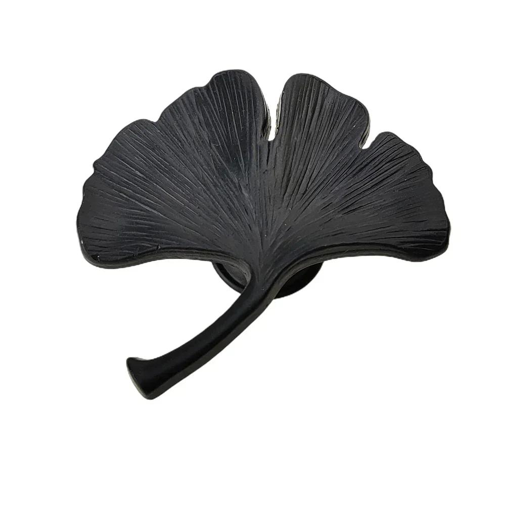 

Ginkgo Leaf Shape Zinc Alloy Knob Cupboard Pull Drawer Knob Kitchen Cabinet Handle For Children Room Ornament Furniture Hardware чорний