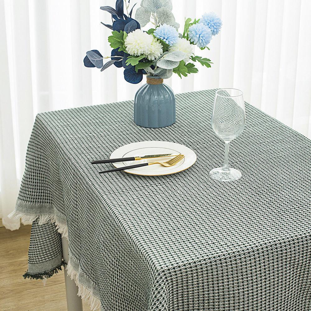 Tablecloth Japanese Thickened Cotton And Linen Fabric High-End Light Luxury Retro Waffle Dining Table Square Table Round Table Cloth