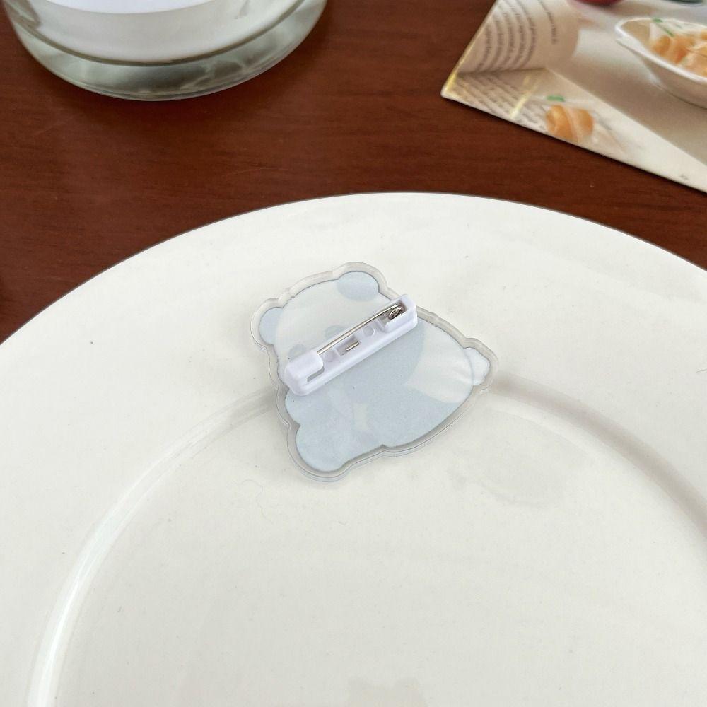 Panda Acrylic Panda Pin Cute Animal Badge Kawaii Flower Panda Brooch  Gift