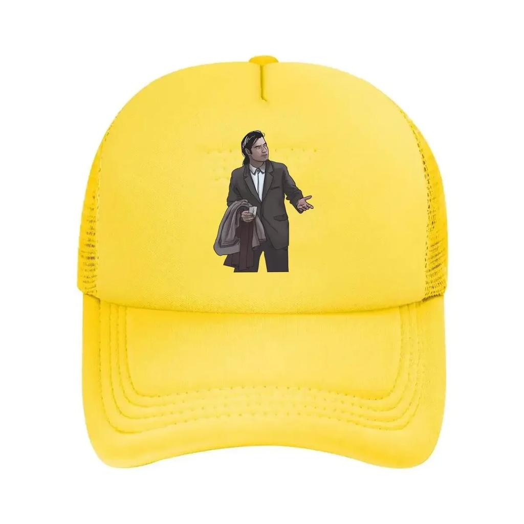 Business Attire Illustrated Character Artwork Mesh Baseball Cap