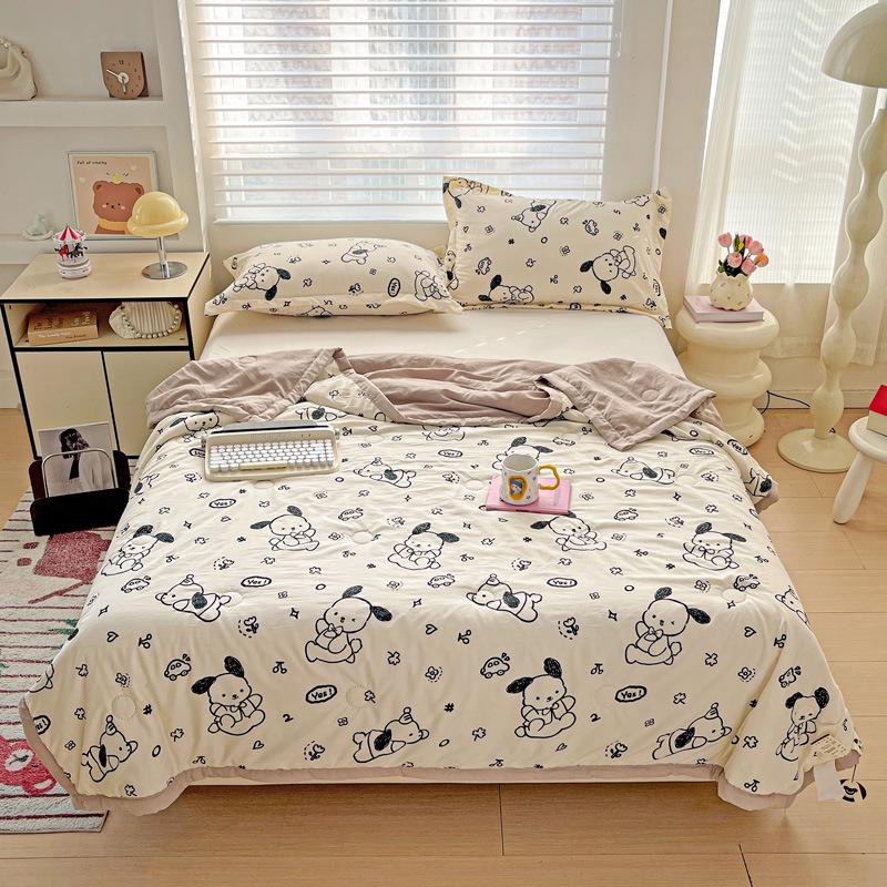 Class A Washed Cotton Soybean Fiber Gauze Quilt - Double Layer Summer Cool, Machine Washable