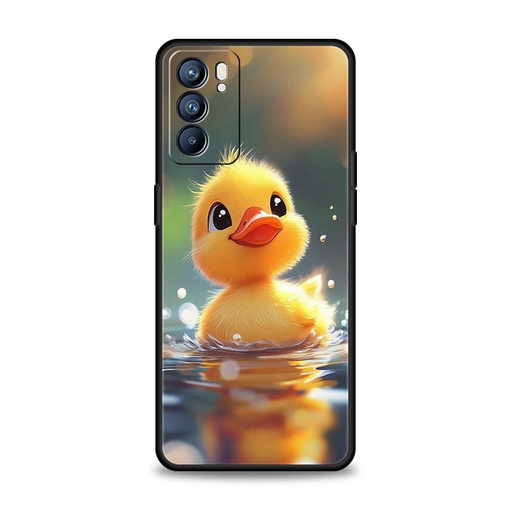 Cartoon Duck Phone Case For Oppo Reno 13 12 11 10 7 F Find X5 X6 A98 A80 A79 A78 A57 A54 A31 A17 Pro 5G Soft TPU Cover Funda Bag