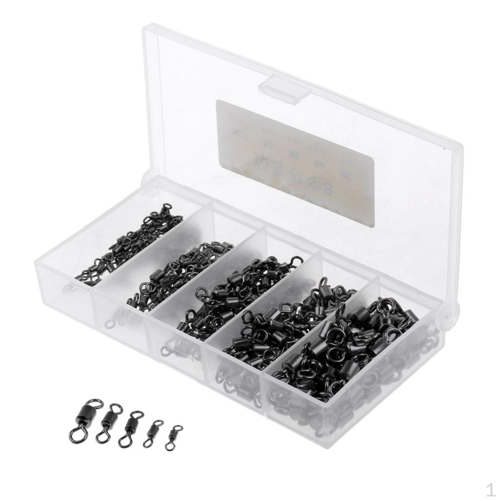 

250Pcs/box Stainless Steel Fishing Rolling Swivels Hook Connector