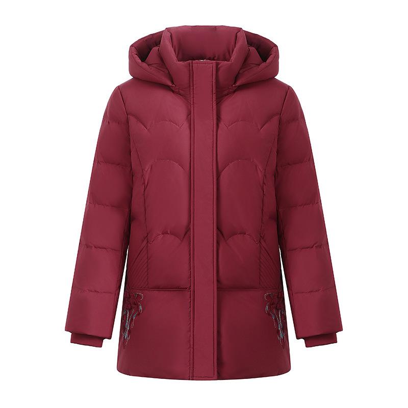 Marke Kältefeste Elegante Daunenjacke für Mama - 2025 Winterwärme, Dicke Weiße Entendaunenmantel für Mittelalte und Ältere Frauen.