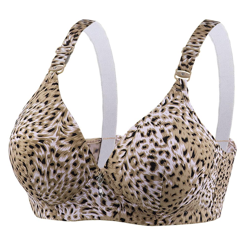 

Новий сексуальний леопардовий бюстгальтер великого розміру з м якою бавовняною білизною в збори, бюстгальтер без сталевого кільця, тонкий бавовняний зручний жіночий бюстгальтер 105B золотий