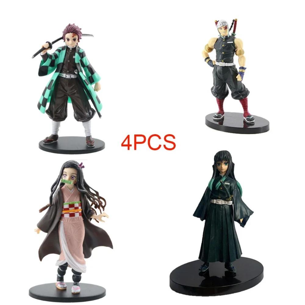 Anime Demon Slayer Figure Kamado Tanjirou Nezuko Action Figures PVC Model Toys Zenitsu Figurine Inosuke Kimetsu No Yaiba Figura