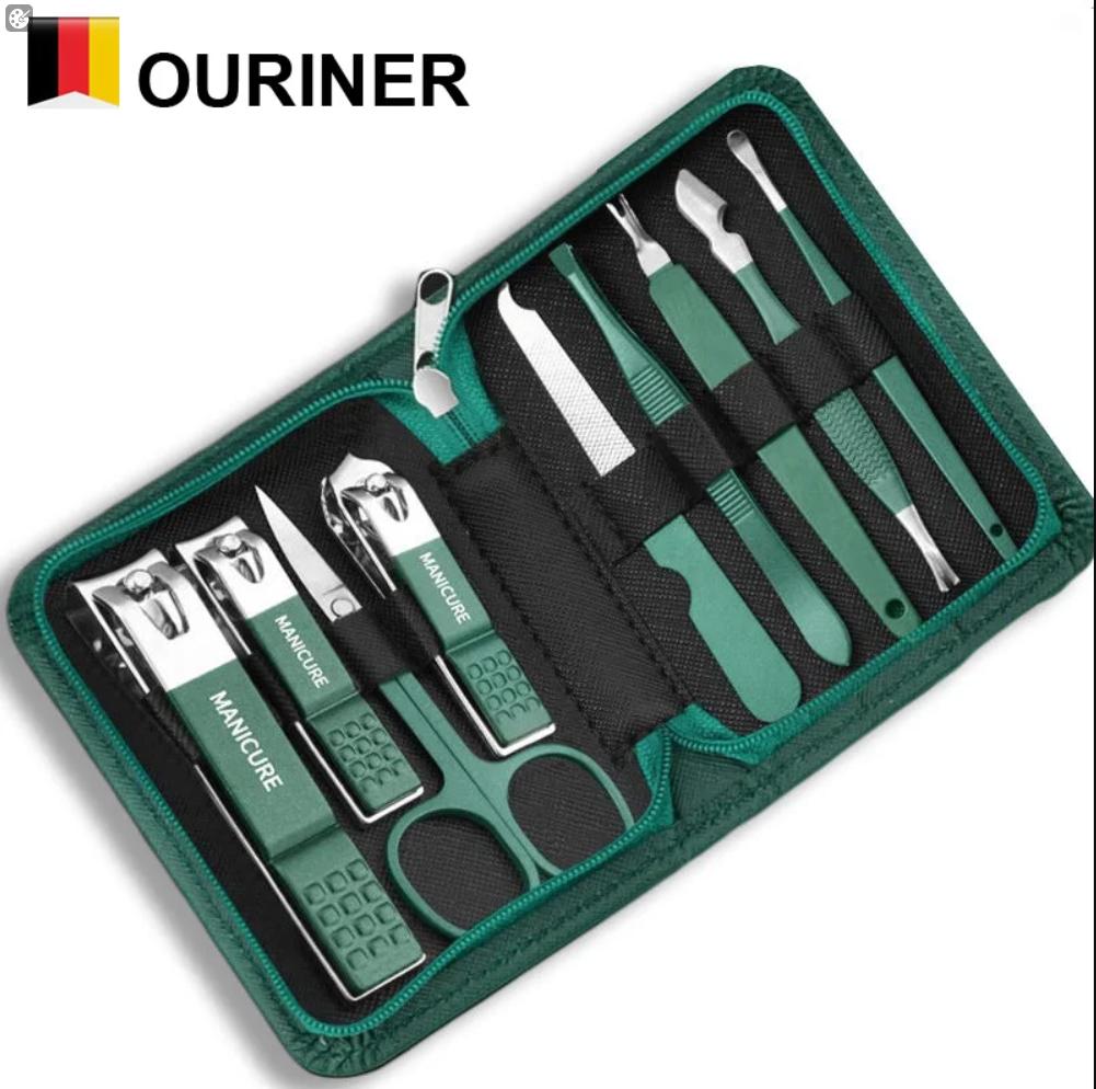 Professionelles 7-18-teiliges Nagelpflegeset, Maniküre- und Pediküre-Set aus Edelstahl mit Reiseetui für die Pflege unterwegs