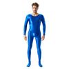 Mens Oil Glossy Bodystocking Full Bodysuit Long Sleeve Unitard Jumpsuits Stretchy Sheer Silky Romper Club Party Workout Onesie
