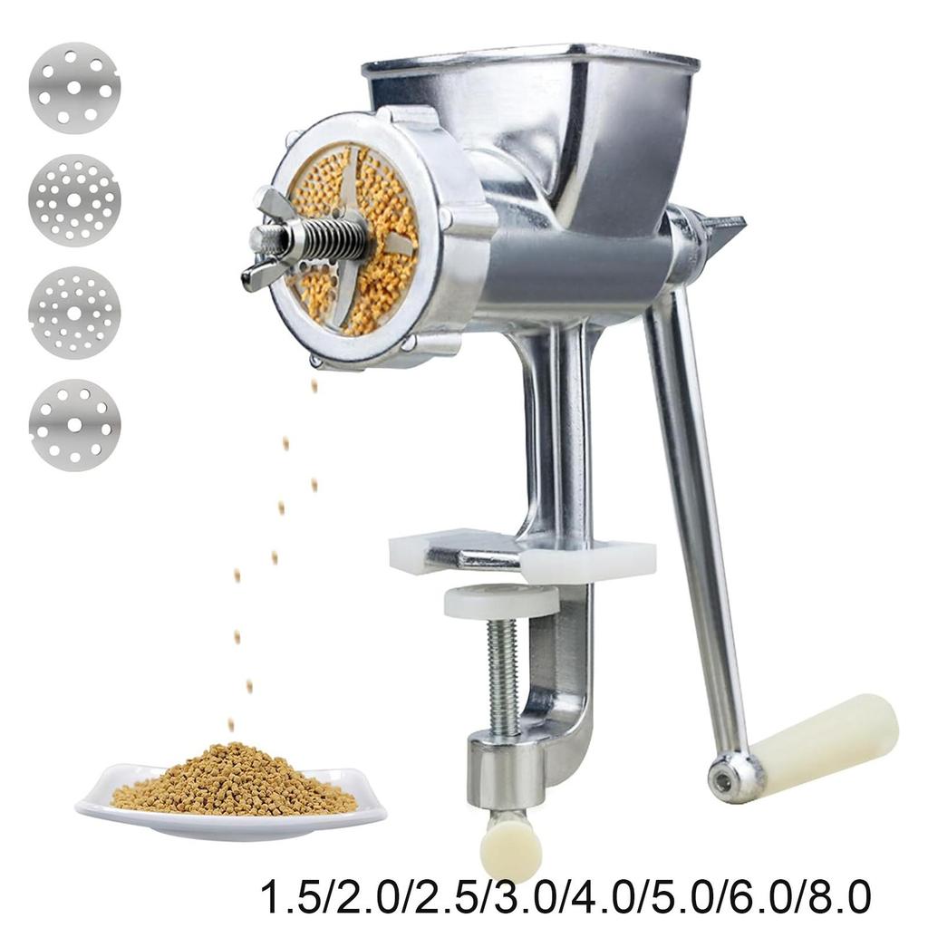 Macchina Manuale Robusta in Lega per Crocchette di Cibo per Animali Domestici Granulatore Portatile Produttore di Mangime Animale con Morsetto per Uso Gatto Cane