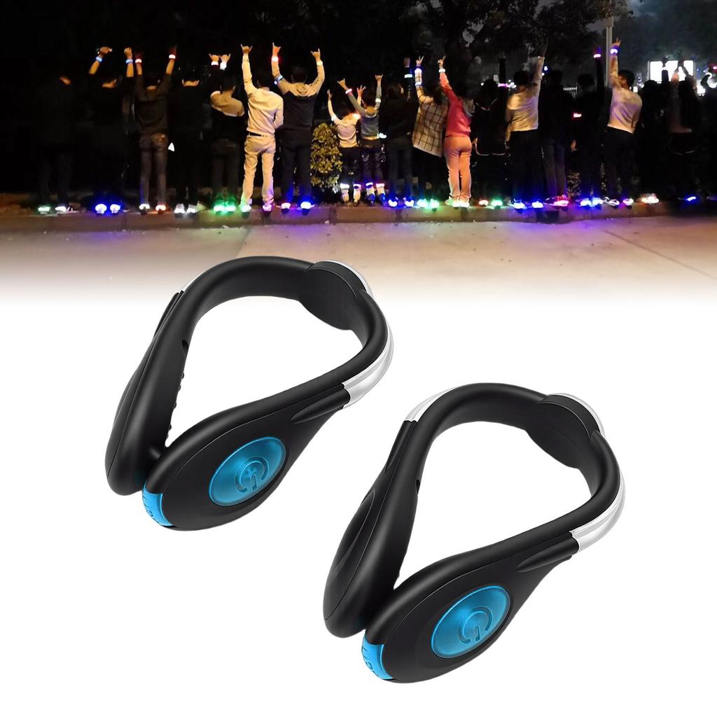 1 Pair LED Shoes Clamp Lights USB Charging for Night Running Gear Walking Biking Cycling Accessories