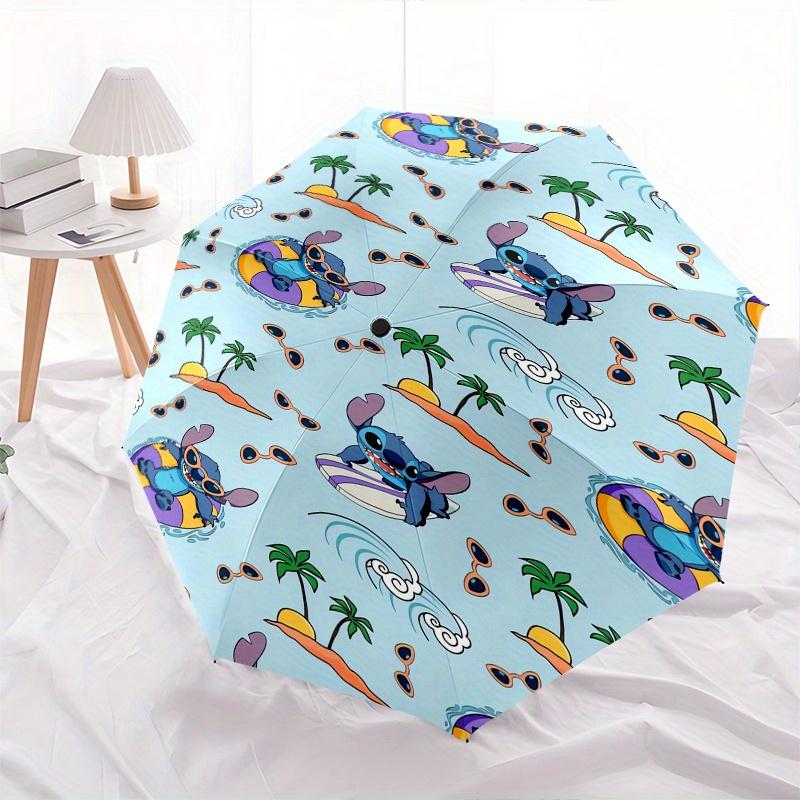 Disney Stitch,Beach Automatic Opening and Closing Umbrella   Suitable for all occasion and business umbrella, unisex portable tri fold small