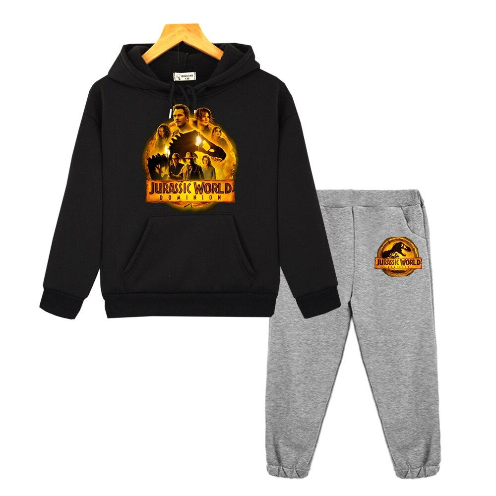 

Комплекты с капюшоном в виде динозавра, детская бутиковая одежда, осенний флисовый пуловер y2k, толстовка Dominio с изображением мира Юрского периода, куртка с капюшоном для мальчиков и девочек 130