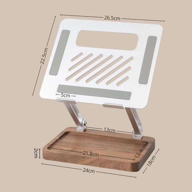 OLOEY Black Walnut Wood Laptop & Tablet Stand
