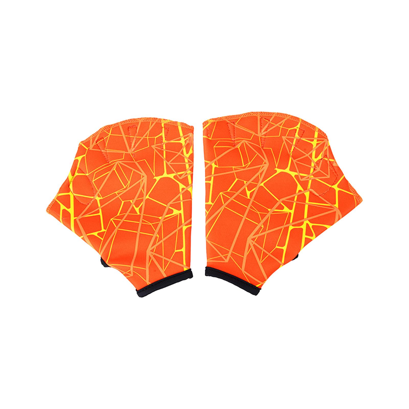 

Effective Swim Training Gear Water Aerobics Webbed Gloves Adjustable Swimming Gloves for Adult Pool Water Activity Use M помаранчевий