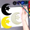Moon and Star Shaped Wooden Pieces DIY Handmade Holiday Decorations Home Party Decorations 10 Pieces