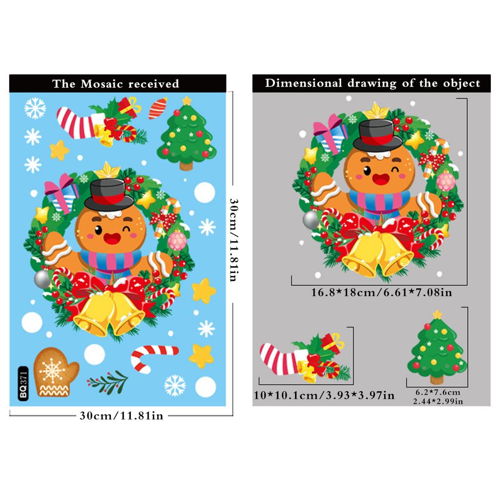 Christmas Window Stickers Santa Claus Reindeer Snowman and Elf Design Festive Merry Christmas Happy New Year Window Clings Gift