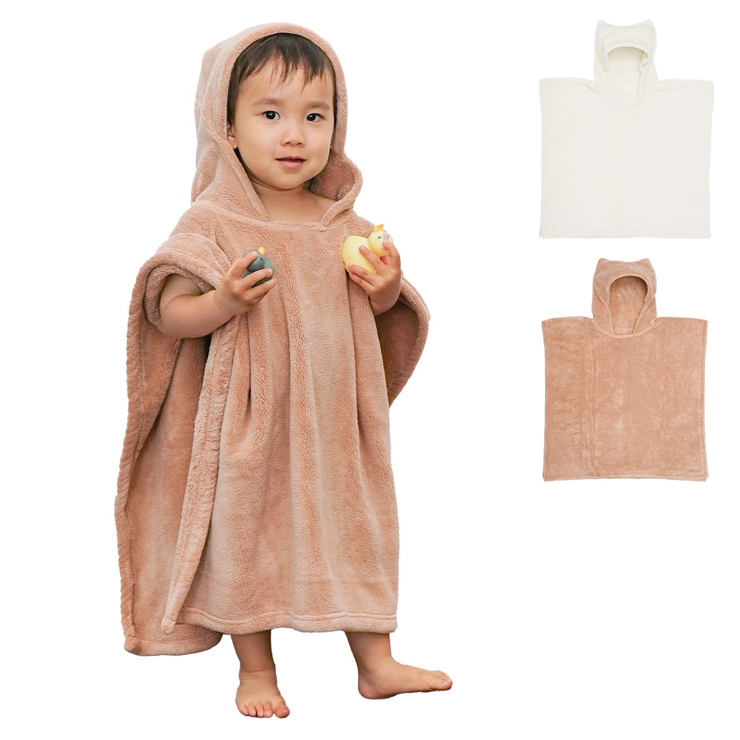 

LEC Милое детское пончо для купания Отличный компаньон для самостоятельного купания Полотенце (коричневый) время/Быстрая впитываемость/С капюшоном/Микрофибра