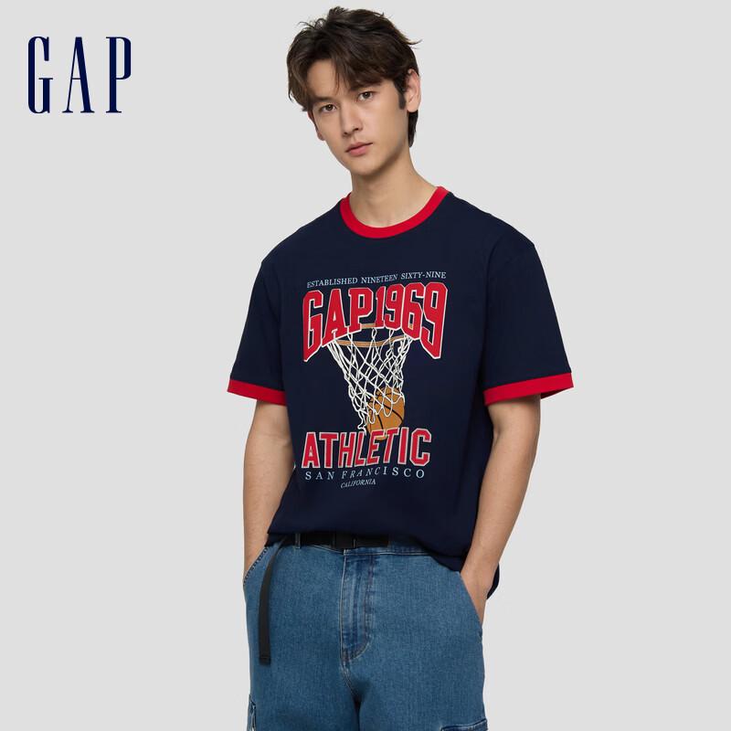 

Унисекс футболка GAP с цветными блоками и спортивным принтом, с коротким рукавом 170/92A