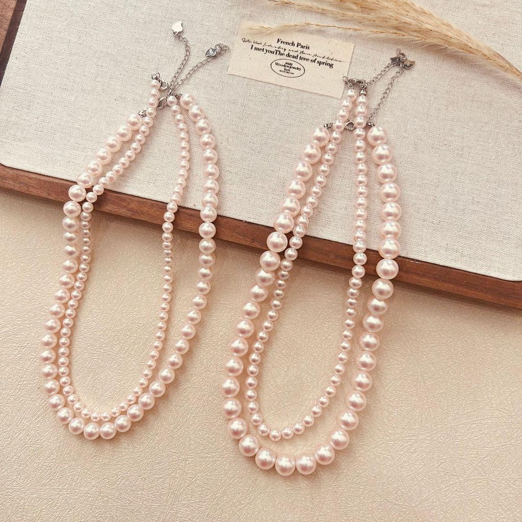 Cherry Blossom Pink Pearl Necklace: Elegant, Lustrous, Perfectly Round - Ideal for Spring & Versatile for Women